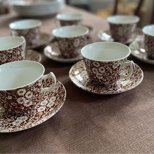 Staffordshire (Crownford) Cup & Saucer, Set of 4